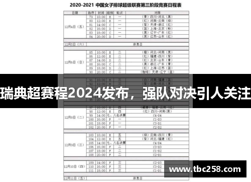 瑞典超赛程2024发布，强队对决引人关注
